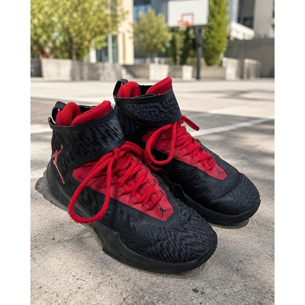 Jordan Ultra Fly 2 Black University Red Basketball Shoes AA1282-011 Mens 7.5